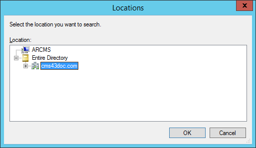 Windows Locations dialog box where you can select the location, as well as an OK button and a Cancel button at the bottom right and a Close button in the top right corner